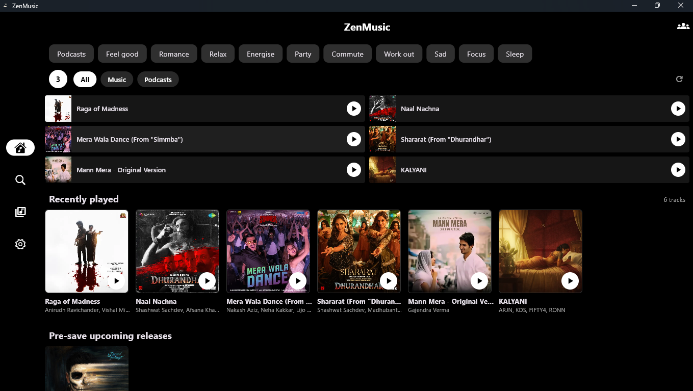 ZenMusic Windows desktop skin 1