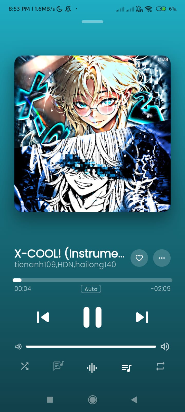 ZenMusic now playing screen
